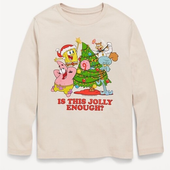 Old Navy Other - SpongeBob Christmas Kids Long Sleeve Shirt